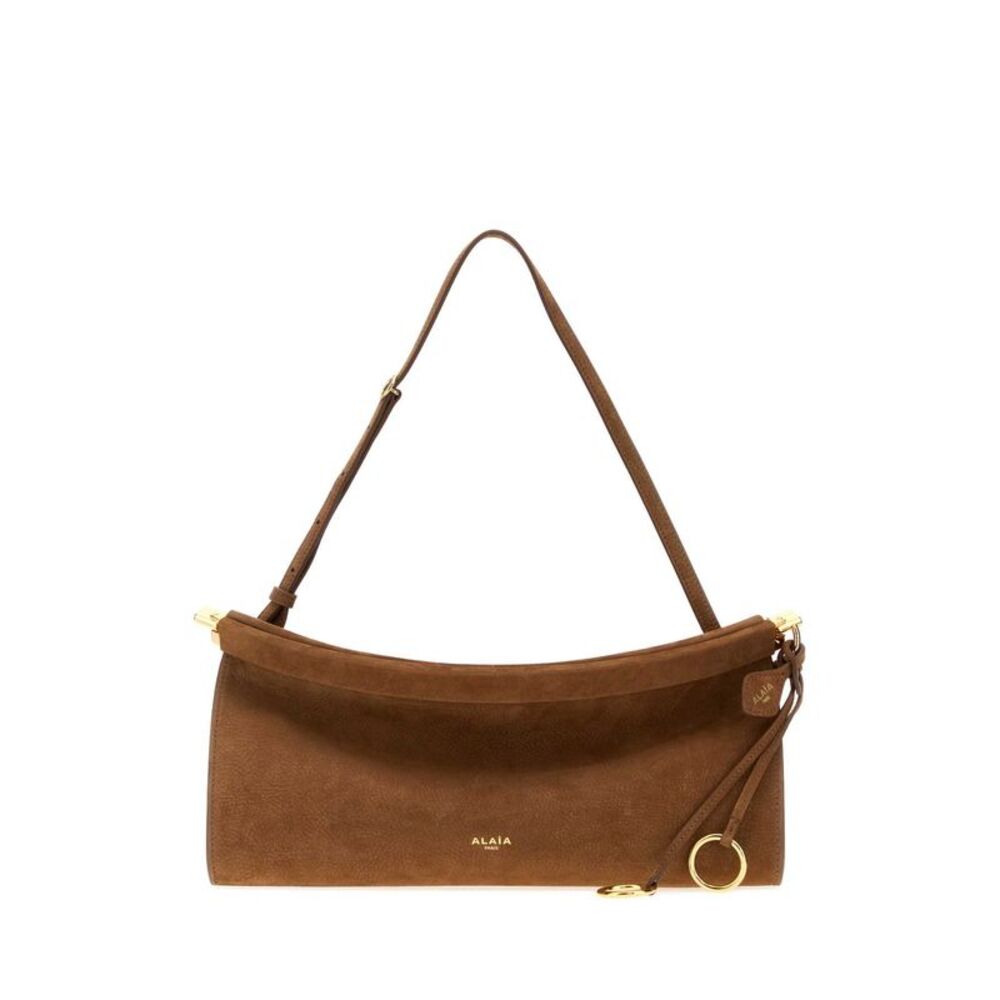 Alaia Women Camel Leather Medium East West Shoulder Bag